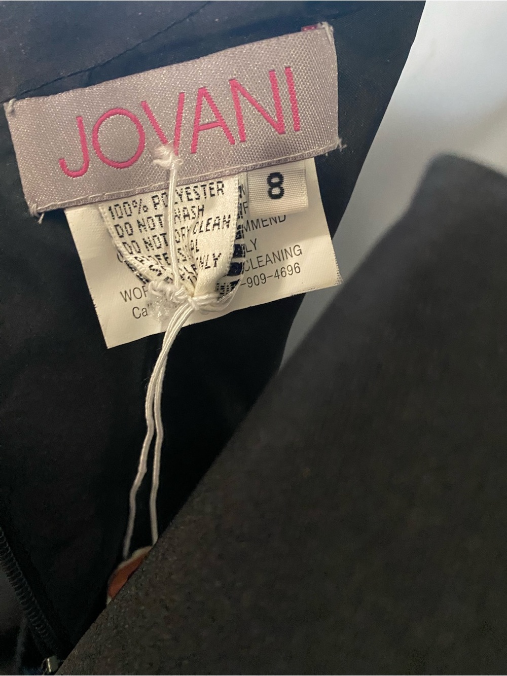 Jovani Deep Plunge Navy Satin Ball Gown Flawed - Picture 9 of 9